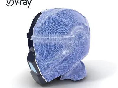 Futuristic Helmet D Model Pack Low-poly 3D model