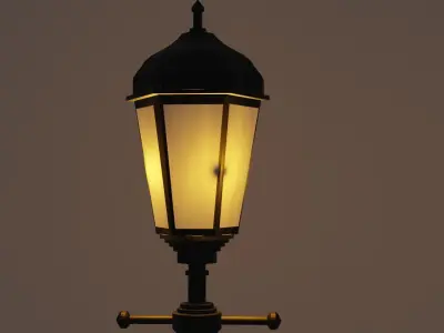 Lantern in the park with light PBR  Game-ready Low-poly 3D model