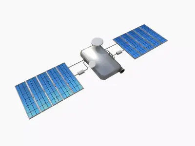 Satellite I07 Dirty Blue - SciFi Space Design Low-poly 3D model