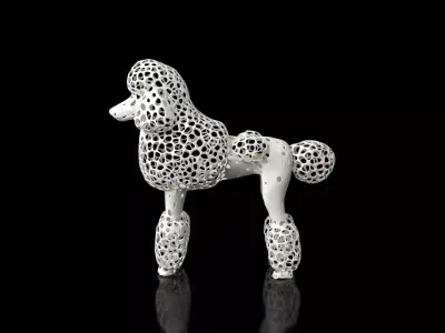 Poodle Voronoi Low-poly 3D model