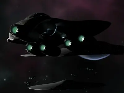 Space ships in space 3D model