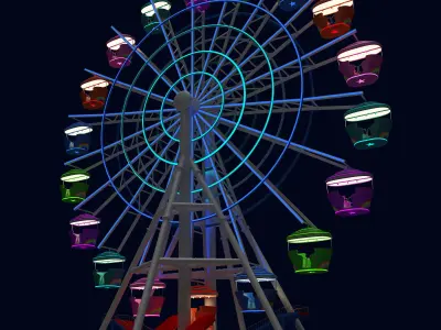 Ferris wheel day and night 3D model