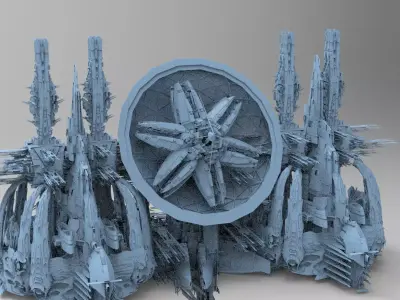 Sci Fi Wraith Satellite City 3  3D model