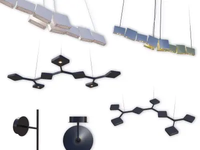 Modern Interior Lamp Set 3D model
