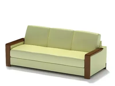 Light Yellow Leather Couch 3D model