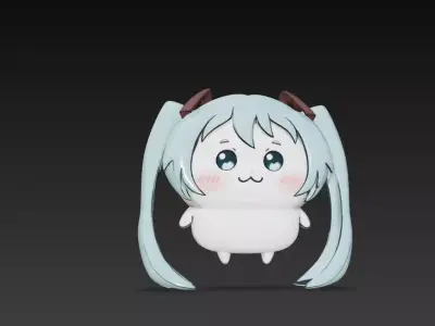 figura miku x chikawa 3D print model