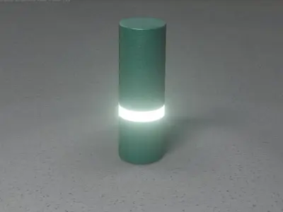 Low-Poly Moss Green Light Column 5 - Street Light Set-9 Low-poly 3D model