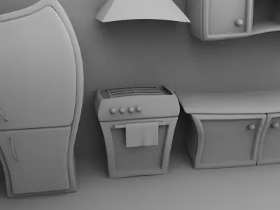 cartoon  room  3D model