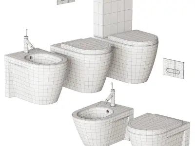 Duravit Starck 2 WC Full Set 3D model