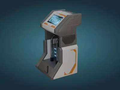 Sci-Fi Computer - Game Ready - PBR Low-poly 3D model get