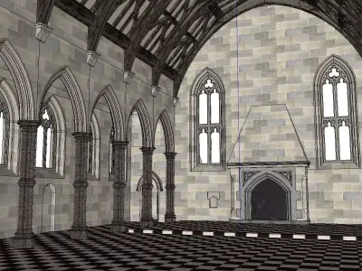 Architecture-Religion-God-Culture-Temple-0248 gothic church w... 3D model