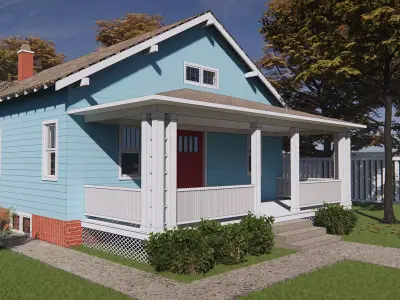 Vintage 1940s House 3D model