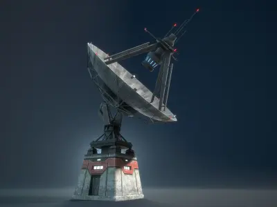 Radar Antenna Game Low-Poly Low-poly 3D model