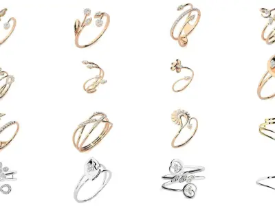 27 Classic rings 3D Model Pack