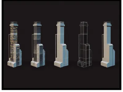 Sci-Fi Low Polygon Building Low-poly 3D model
