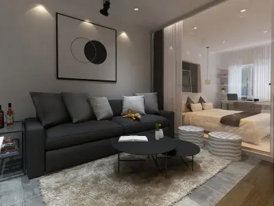 Apartment Interior 3D Model 3dsMax Vray Render 3D model