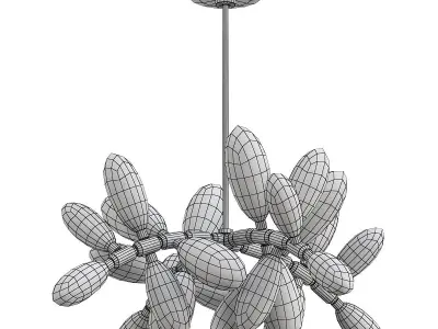 Kingdom modern chandelier with glass balls 3D model