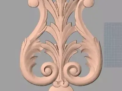Door design 3D relief model STL format file for CNC carving E661 3D model