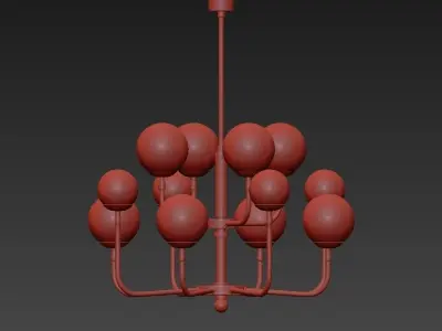 MULTIFORME chandelier with balls hanging from it 3D model