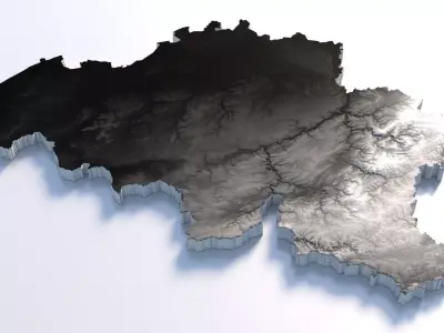 Belgium Country Terrain 3D model