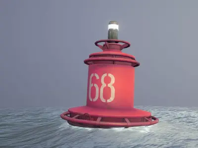 Buoy River RB-4-02 Right Side Mark Low-poly 3D model