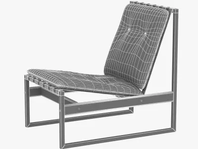 jacaranda iron green leather lounge chair 3D model