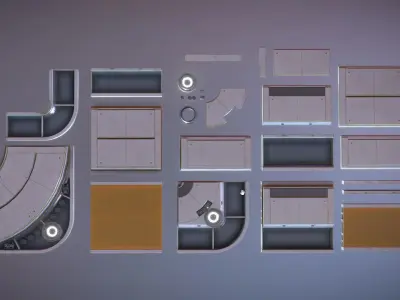 Sci Fi Ceiling Kit 1 Low-poly 3D model