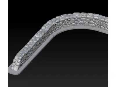 Seamless interlockable medieval wall Free 3D print model