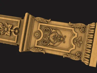 stair-3d-model ornate column 3D model