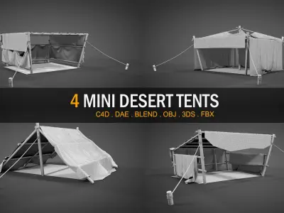 Mini Desert Tents Collection 3D model