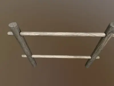 Wooden Fence Low-poly 3D model get