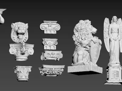 European-style sculpture 3D model