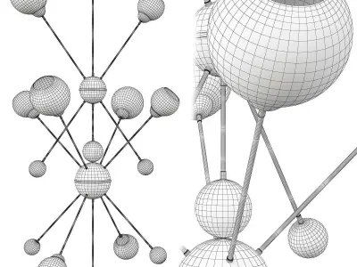 COSMOS Extra Large 8 Light Ceiling Pendant Low-poly 3D model