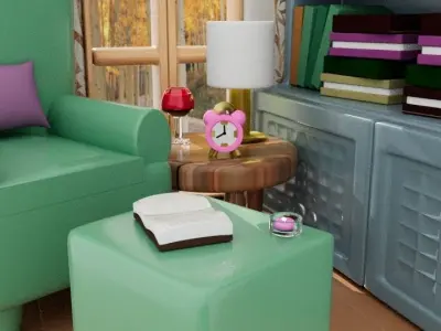 interior room design  Free low-poly 3D model