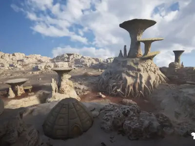 Desert Planet Environment Low-poly 3D model