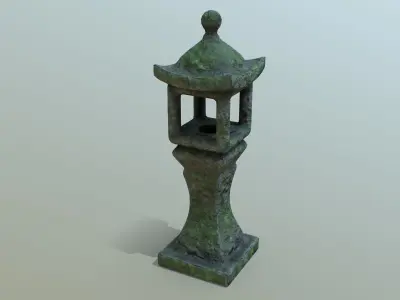 Old Stone Lantern Low-poly 3D model