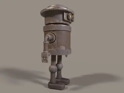 Simple Stylized Low-poly Robot Low-poly 3D model