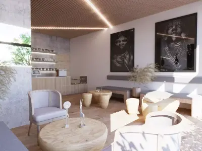  3D Model  African Style Cafe Design Low-poly 3D model