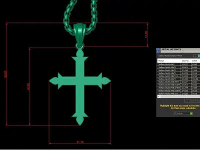 Cross Light Gold 3CP048 3DM STL 3D model