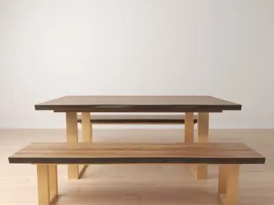 Live Edge Wood Table  3D model