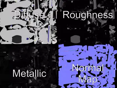 Futuristic Silver Motorcycle model pack Low-poly 3D model