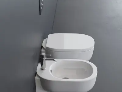 GALASSIA M2 55 Wall-Hung WC art 5245 art 5246 Low-poly 3D model