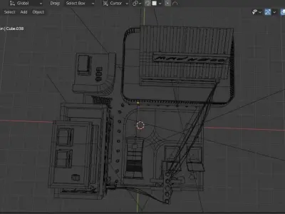 Low poly scene cyberpunk  Free low-poly 3D model