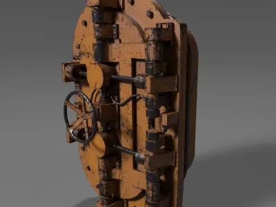 Painted Industrial Door  3D model purchase