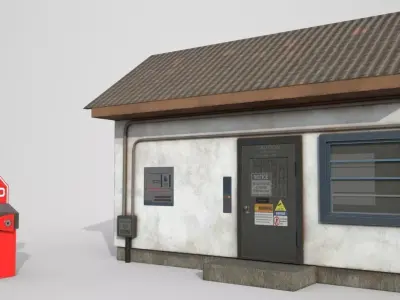 Security Booth - PBR - VR AR Low-poly 3D model