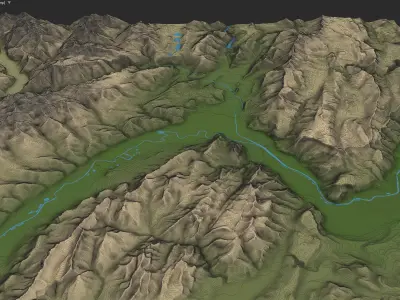 Grenoble Low-poly 3D model