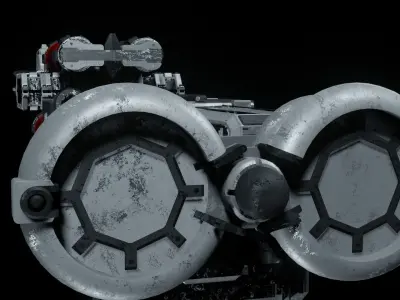 Sci-fi Spaceship 3D Model Low-poly 3D model