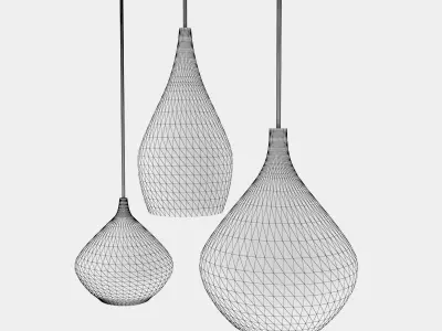 Round glass pendant light 3D model