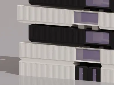 Colorful Container Apartments 3D model