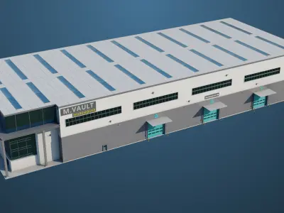 Logistic Cargo Warehouse Interior and Exterior All PBR Textures 3D model